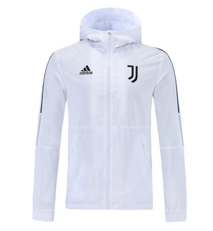 2021/22 Juventus White Hoodie Windbreaker Jacket